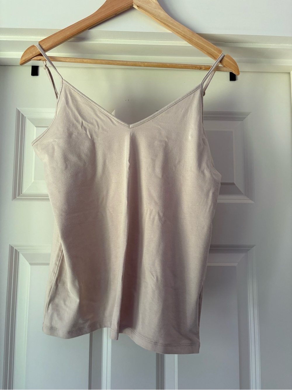 Camel Shimmer Ribbed Sleeveless Knit Top with under camisole - Picture 4 of 5